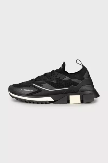 Men's textile sneakers with signature logo