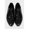 Men's black shoes with embossed leather
