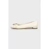 Open toe leather ballerinas
