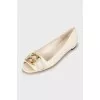 Open toe leather ballerinas