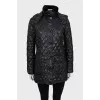 Quilted black jacket with hood