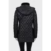 Quilted black jacket with hood