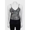 Lace tank top with tag