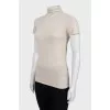 Beige short sleeve golf