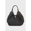 Textile hobo bag with signature logo