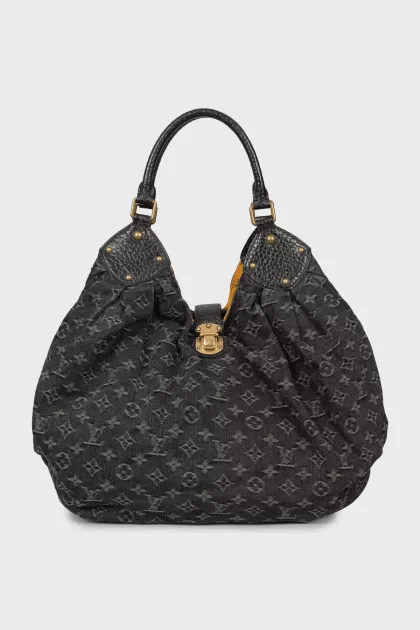 Textile hobo bag with signature logo