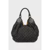 Textile hobo bag with signature logo