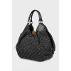 Textile hobo bag with signature logo