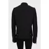 Black jacket with bias fastening