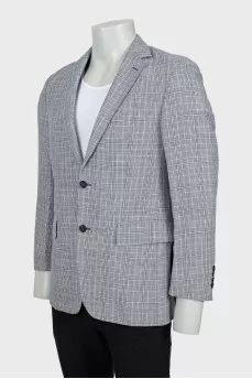 Men's fitted plaid jacket