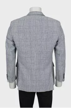 Men's fitted plaid jacket