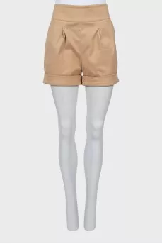 Beige Straight Fit shorts