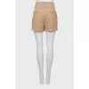 Beige Straight Fit shorts