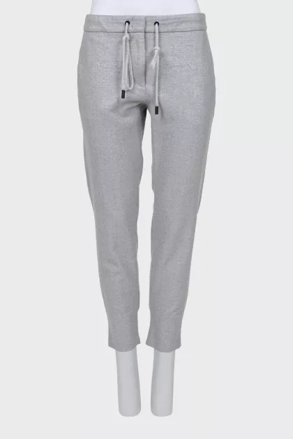 Gray tapered trousers