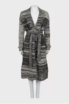 Mixed color knitted cardigan