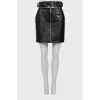 Leather skirt with zipper
