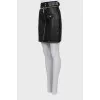 Leather skirt with zipper