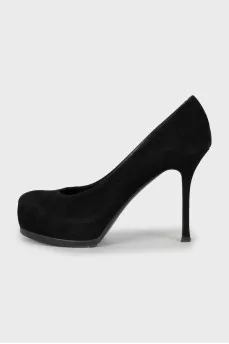 Suede high heels