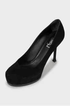 Suede high heels