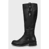 Leather boots with signature decor