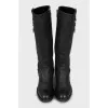 Leather boots with signature decor