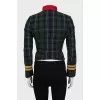 Checkered jacket with golden decor