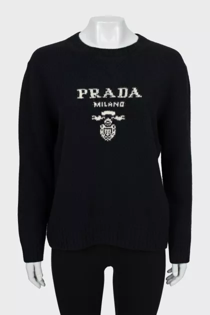 Relaxed sweater with brand logo
