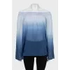Sheer blouse with gradient print