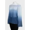 Sheer blouse with gradient print