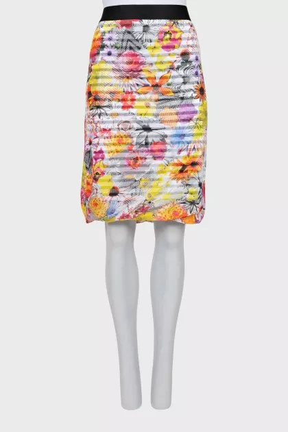 Floral print fitted skirt