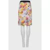 Floral print fitted skirt
