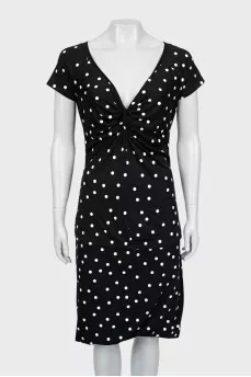 Black suit with polka dot skirt