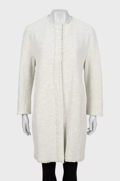 Knitted cardigan with fringe