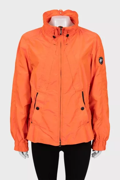 Orange fitted windbreaker