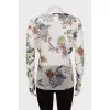Printed mesh long sleeve