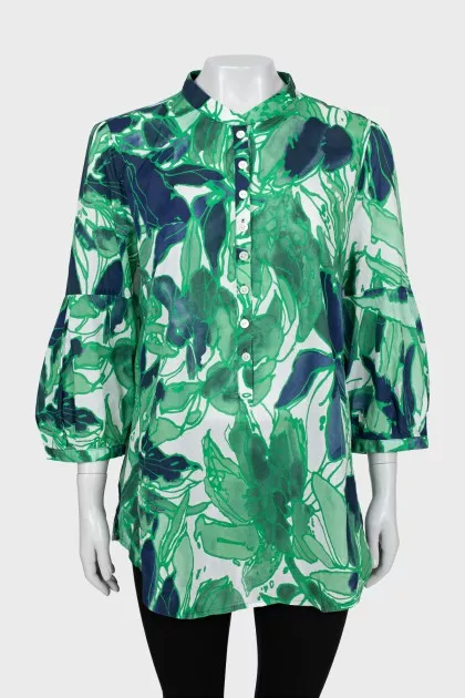 Printed shirt with 3/4 sleeves