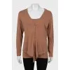 Brown T-shirt and cardigan set