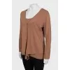 Brown T-shirt and cardigan set