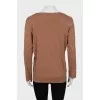 Brown T-shirt and cardigan set