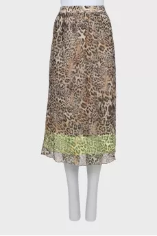 Silk skirt in animal print
