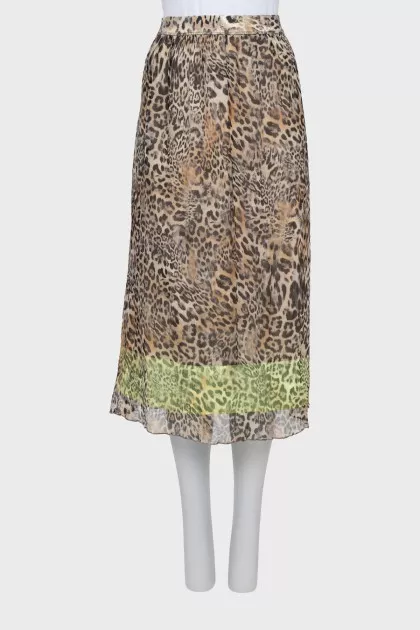 Silk skirt in animal print