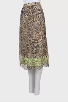 Silk skirt in animal print
