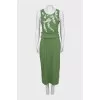 Midi dress with chest print