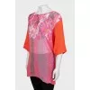 Knitted T-shirt with floral print