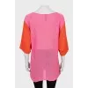 Knitted T-shirt with floral print