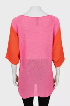 Knitted T-shirt with floral print
