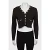 Cropped cardigan with buttons