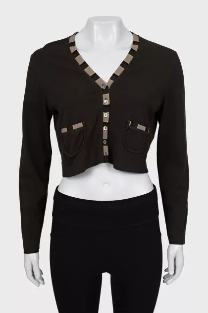 Cropped cardigan with buttons