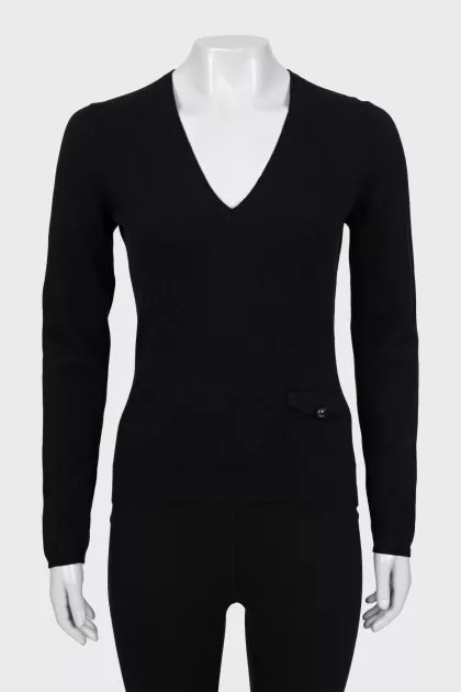 Cashmere pullover with pocket
