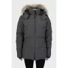 Gray down jacket with fur
